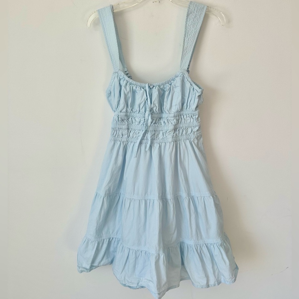 Aritzia Light Blue Tiered Mini Dress